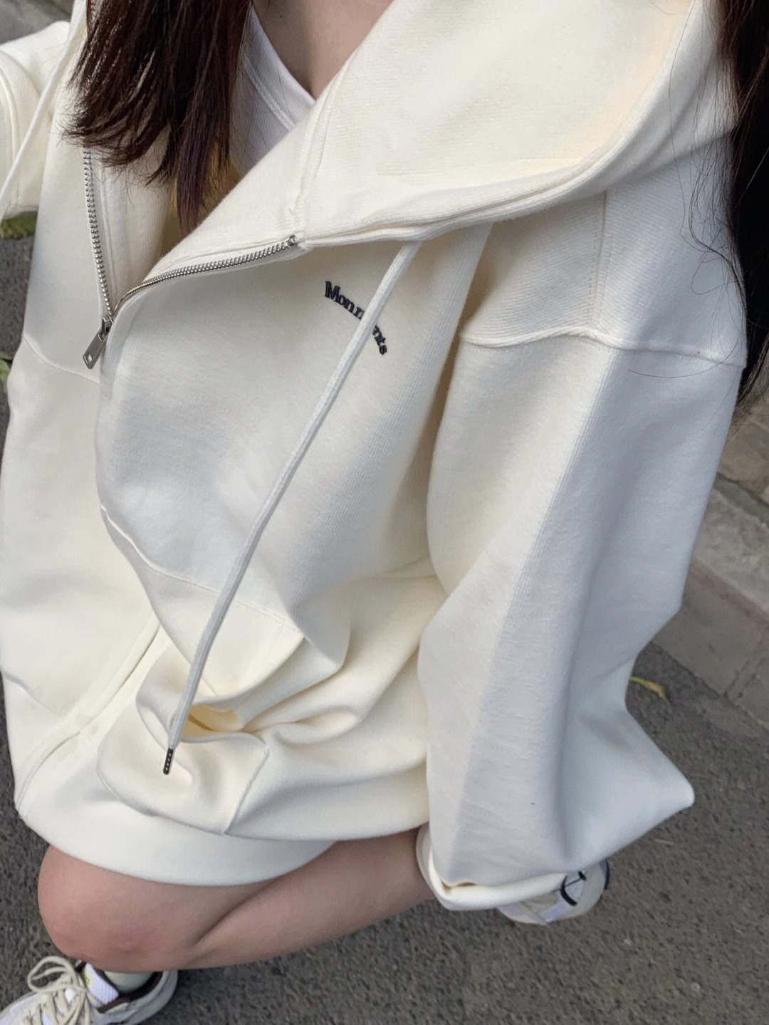Chinese cotton composite milk silk 310g silver fox velvet 400 carat chain hooded sweatshirt for women