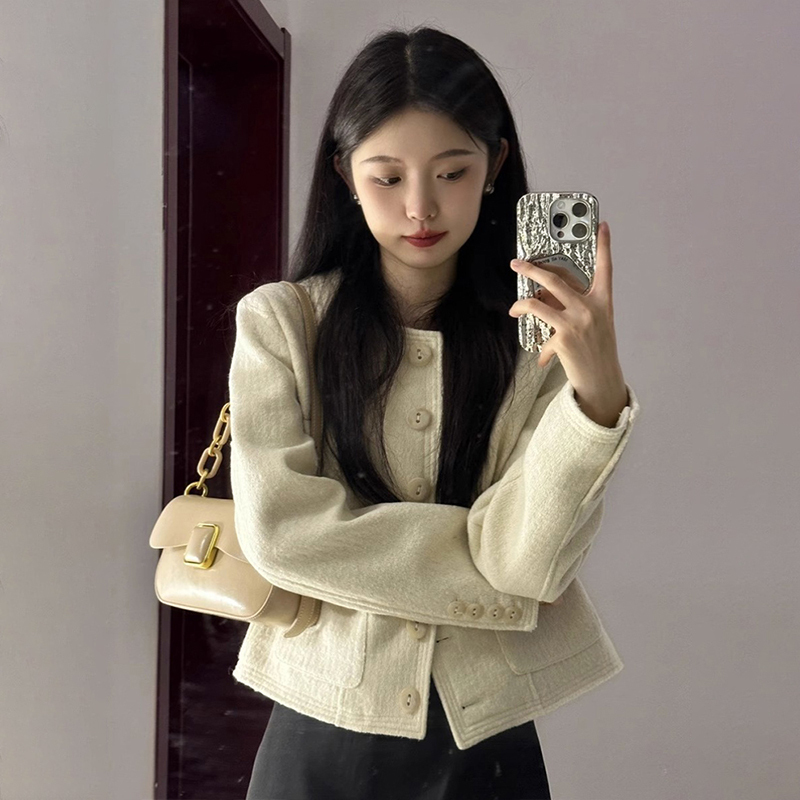 法式小香學院風外套女春秋季2023新款小個子氣質高級感短上衣