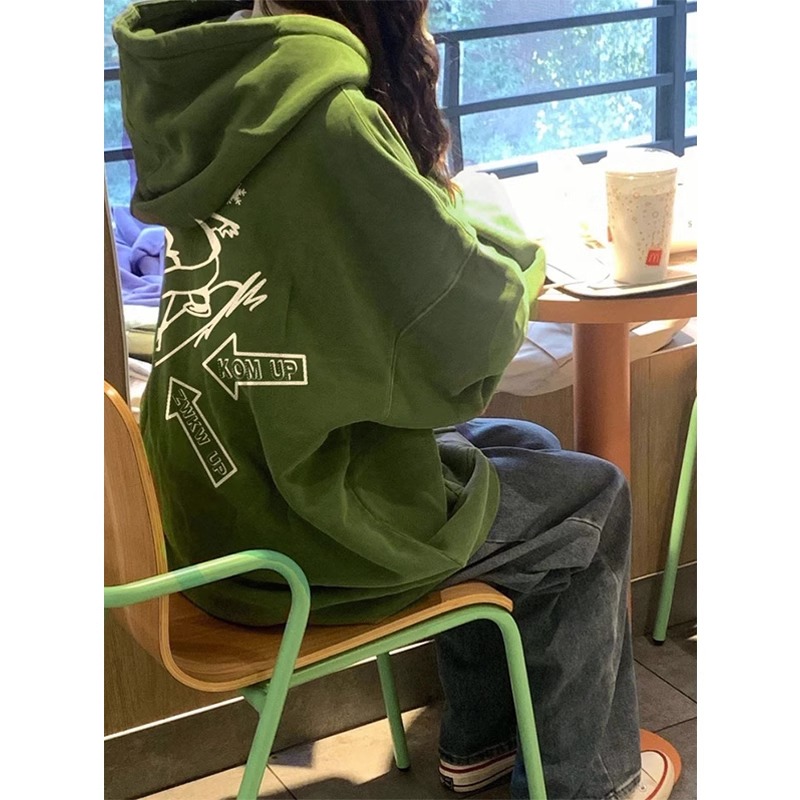 Chinese cotton composite milk silk 310g silver fox velvet 400g hooded sweatshirt for women