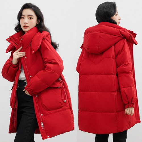 Large size  winter new style mid-length Korean style fashion versatile down jacket for women