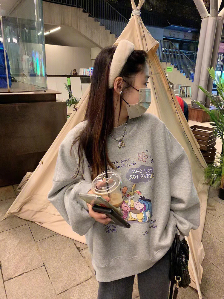 毛華棉複合牛奶絲320克/銀狐絨400克圓領衛衣女