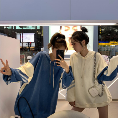 2023 New Women's Autumn Top Korean Style Hooded Sweatshirt Loose BF Versatile Lazy Style Girlfriend Outfit Women's Jacket