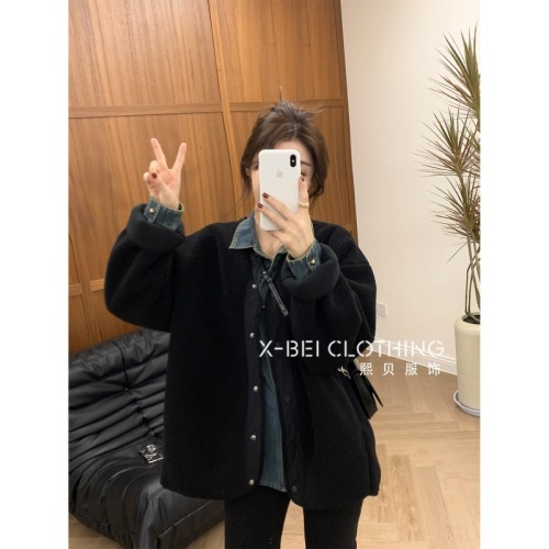 Xibei Clothing Designed Korean Style Casual Versatile Fashionable Furry Jacket