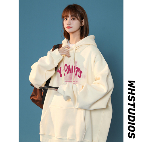 Official picture of fufu sweatshirt for women in autumn and winter new style hooded art raw milk style early autumn jacket