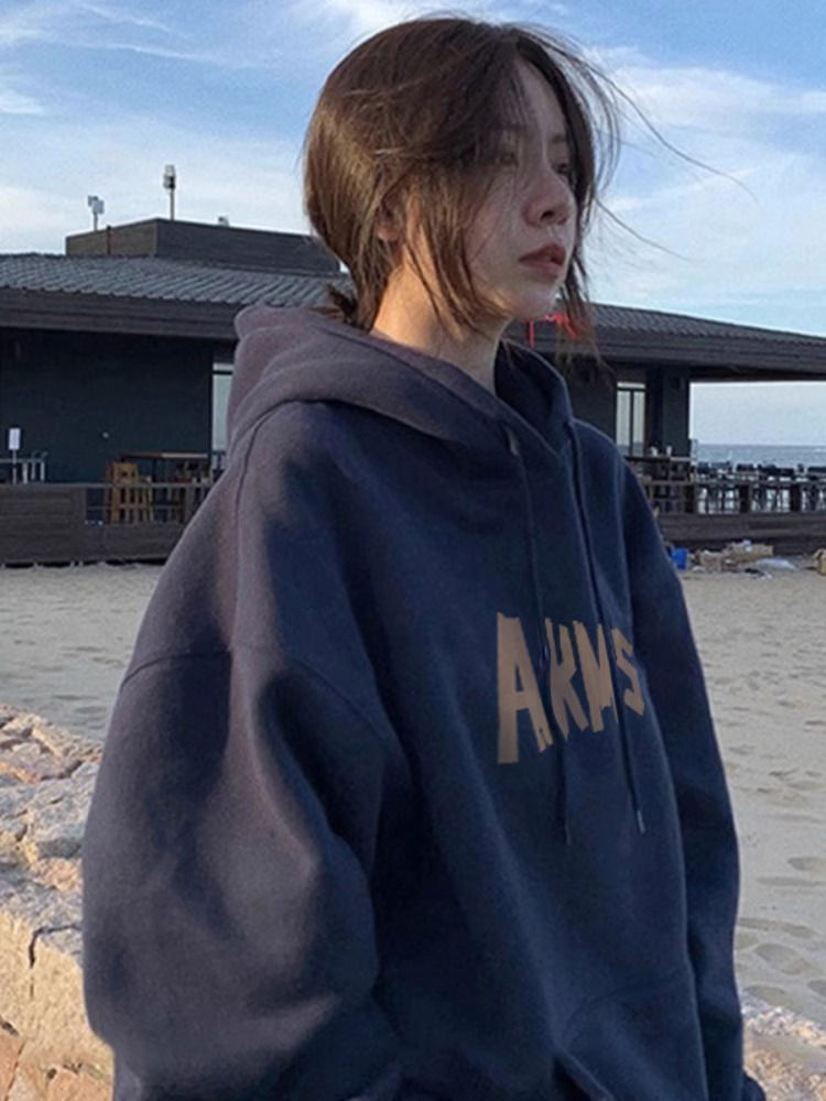 Chinese cotton composite milk silk 310g silver fox velvet 400g hooded sweatshirt for women