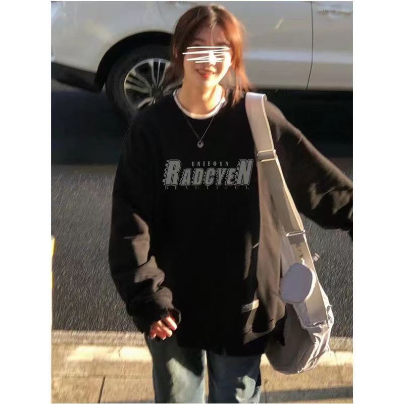 Chinese cotton composite milk silk 310g silver fox velvet 400g round neck sweatshirt for women