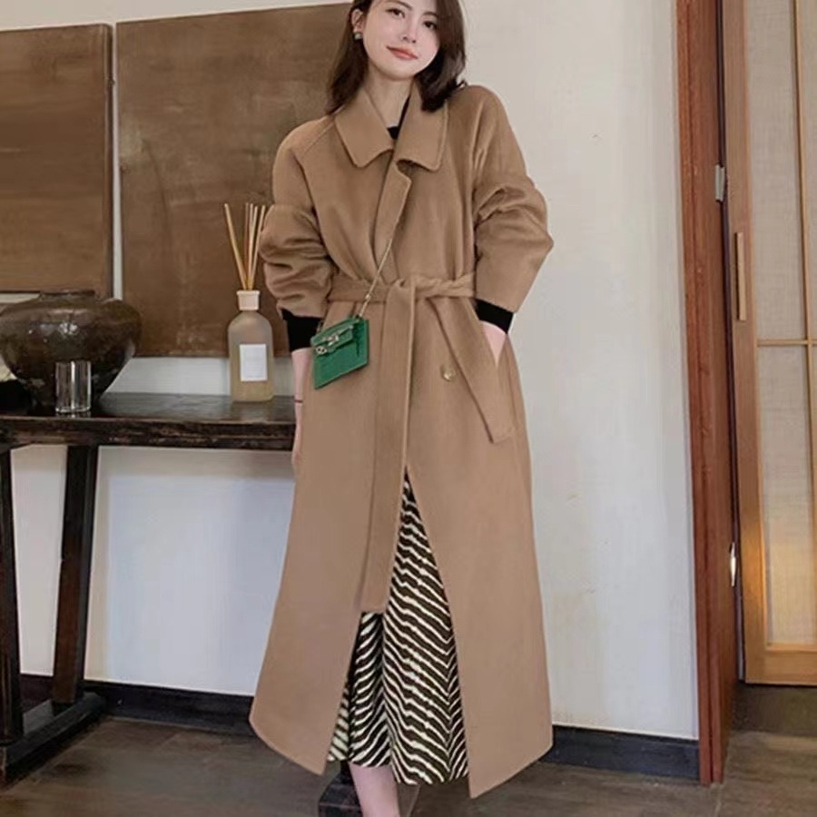 350g woolen coat for women autumn and winter 2023 new high-end temperament mid-length woolen coat