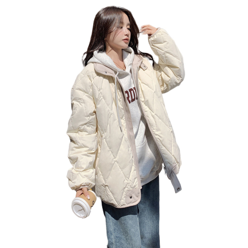 2023 winter new American-style Korean cotton-padded clothes for women, quilted cotton-padded clothes, rhombus student cotton-padded jackets, oversize trendy