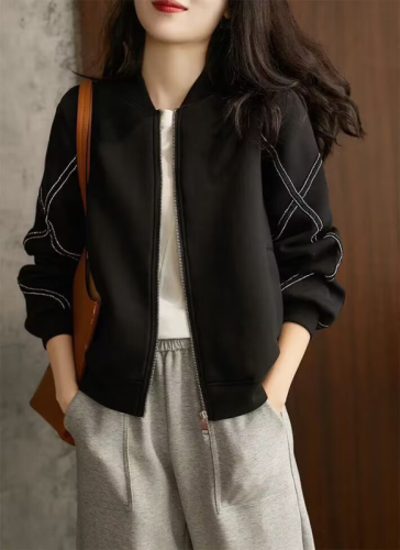 New Baseball Jacket Women's Short Jacket Spring and Autumn Versatile Large Size Slim Women's Cardigan Zipper Loose Jacket