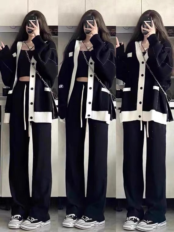 Korean autumn and winter temperament Yujie Internet celebrity street sweater cardigan casual jacket