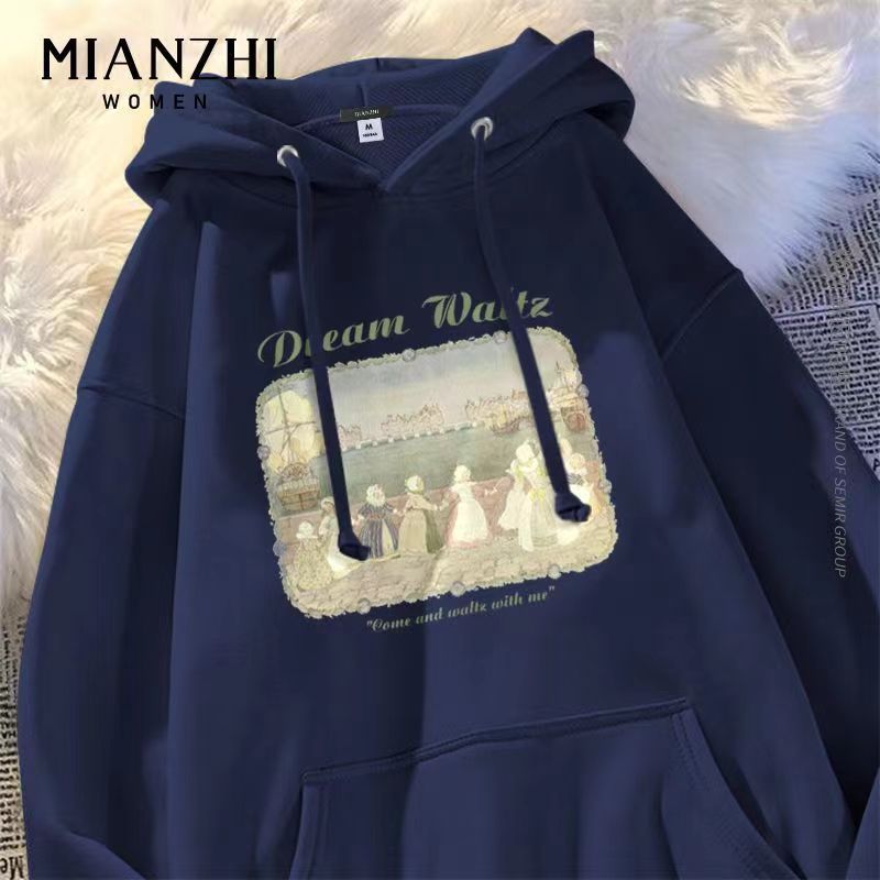 Chinese cotton composite milk silk 310g silver fox velvet 400g hooded sweatshirt for women