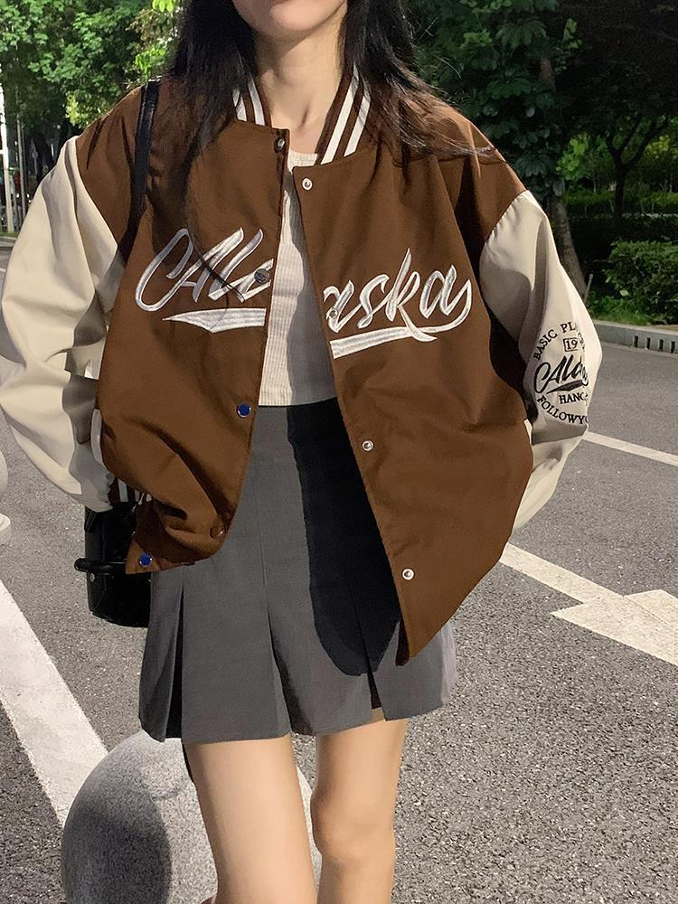 Not a real shot, loose and fashionable American retro baseball uniform, autumn new design top, ins coat, women's jacket