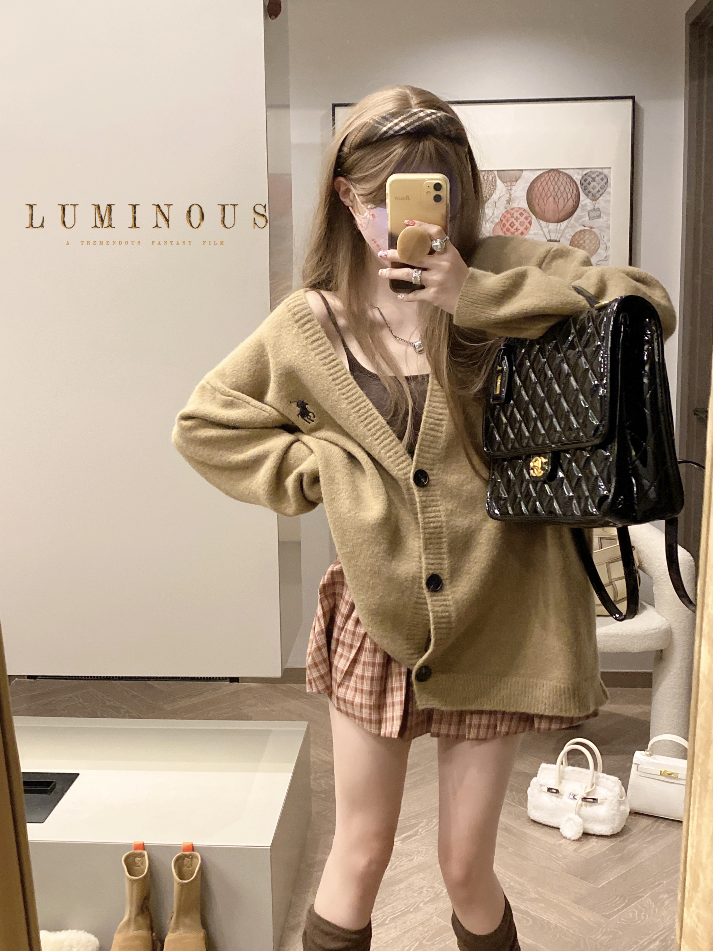 Actual shot ~ Embroidered Korean style large version knitted jacket for women loose and versatile knitted jacket for small people
