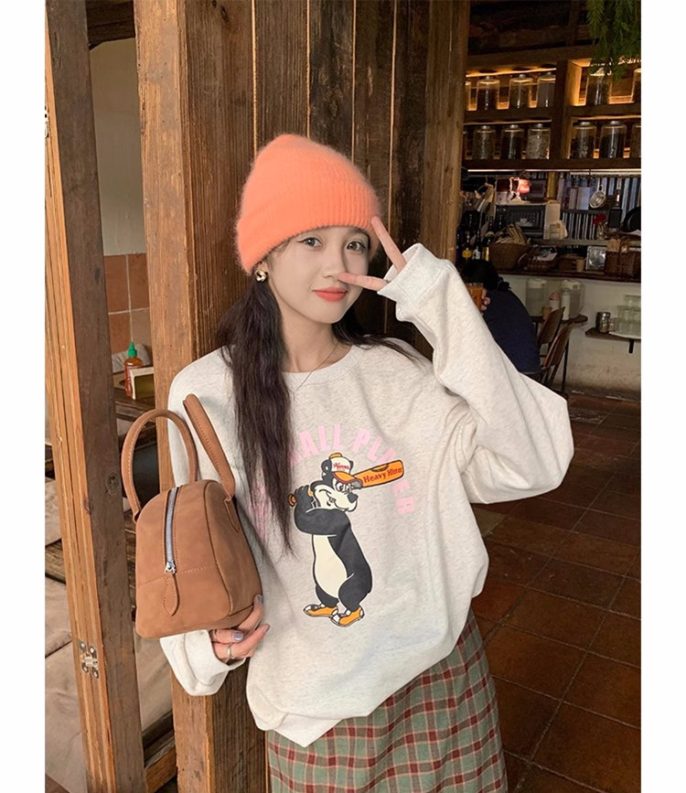 250g plus fleece / David's round neck autumn and winter sweatshirt for women plus fleece