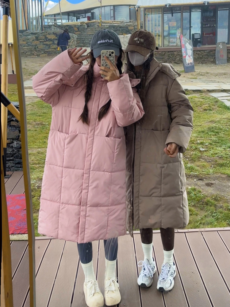 連帽棉服外套女冬季韓版復古中長款過膝百搭寬鬆加厚學生保暖棉衣