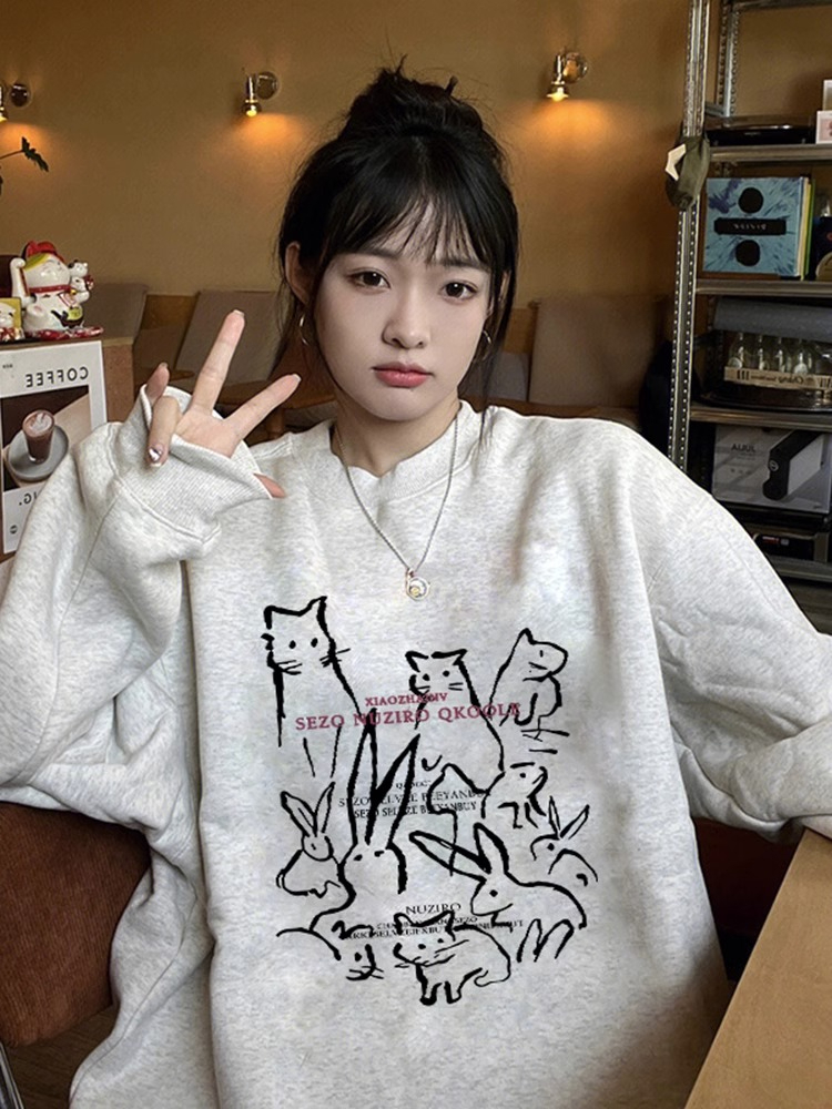 華棉複合牛奶絲310克銀狐絨400克圓領衛衣女