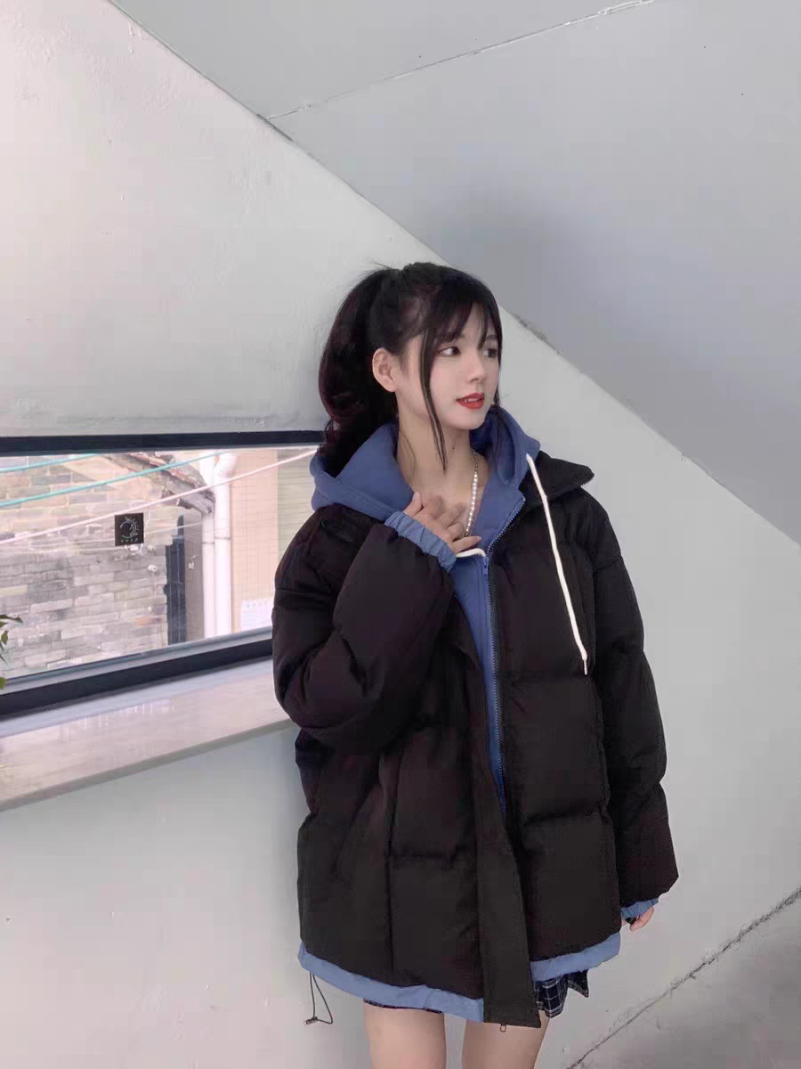 小個子短款羽絨棉服女2023冬季新款韓版寬鬆學生bf加厚假兩件外套
