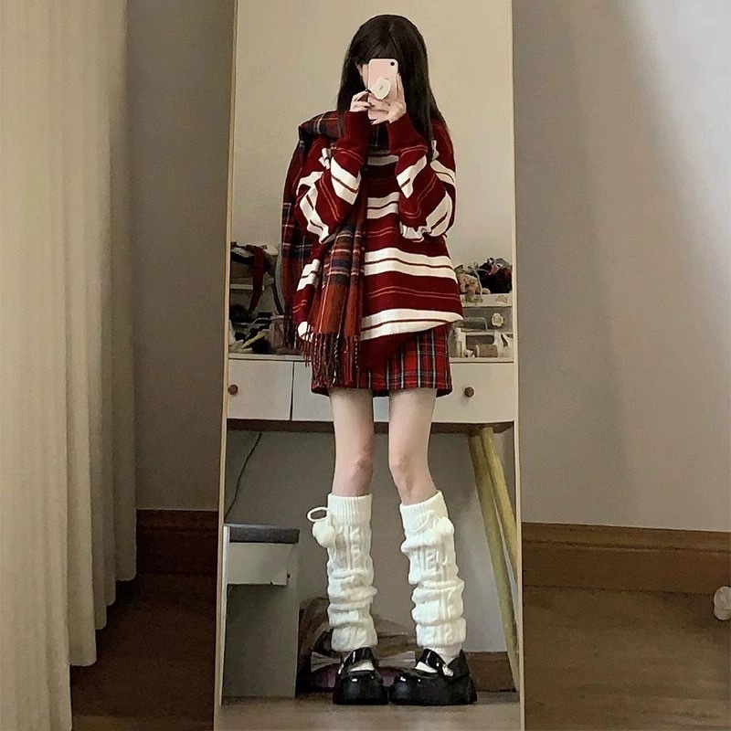 很有活力！顏值擔當~法式復古學院風軟糯慵懶高級感條紋針織毛衣