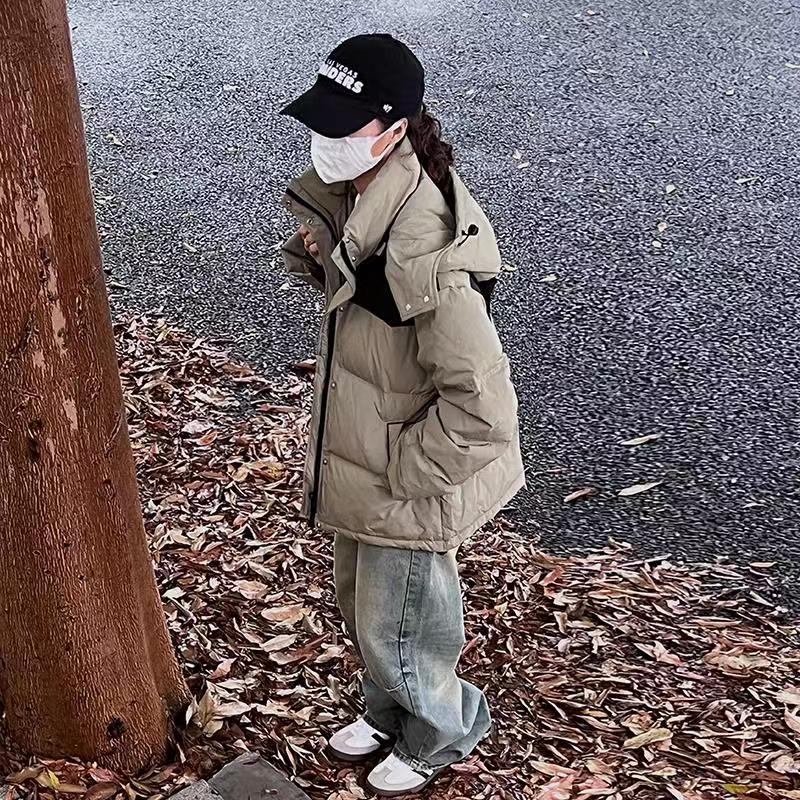 實拍 韓版新款工裝棉衣女新款棉襖寬鬆加厚羽絨棉服oversize外套