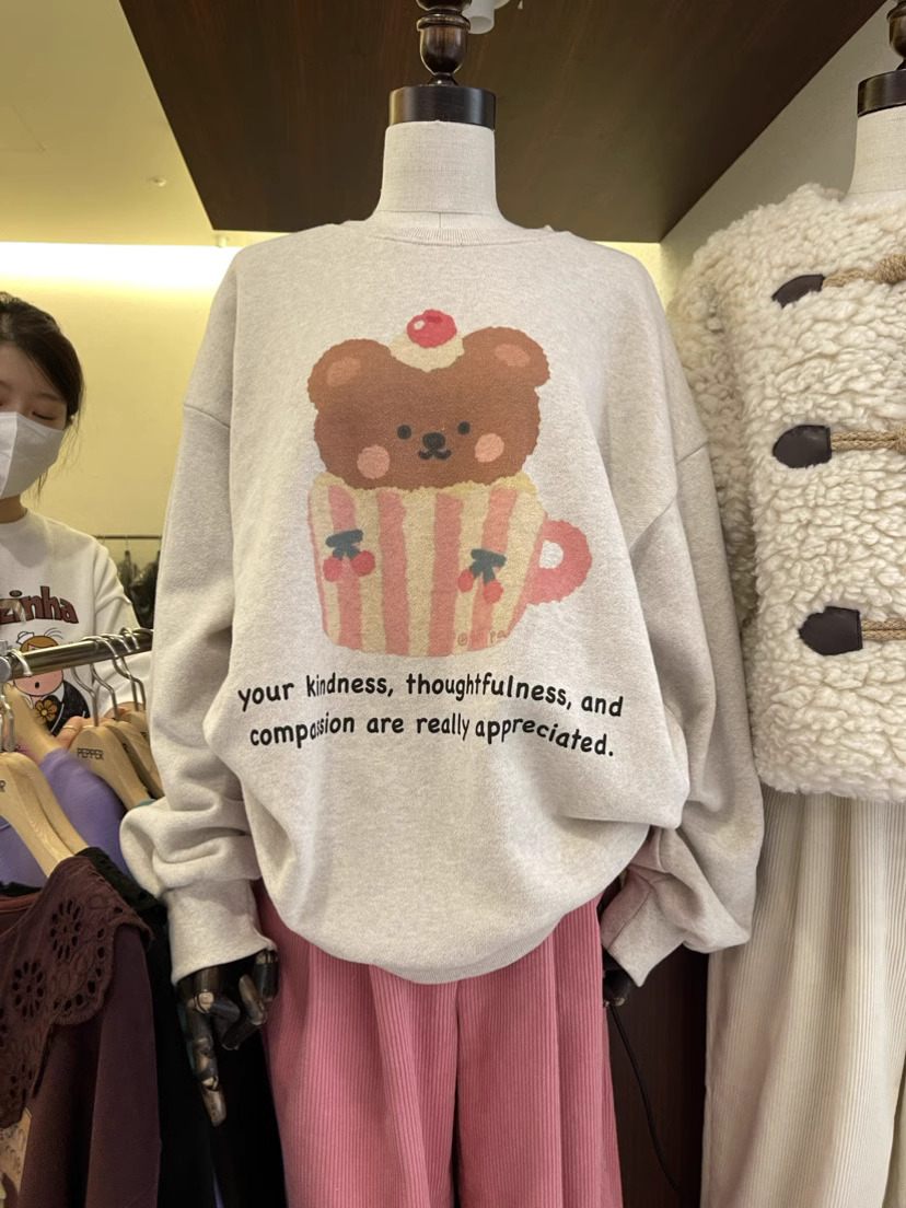 韓版休閒 華棉複合薄款310克/加絨410克秋冬裝衛衣女印花寬鬆大碼