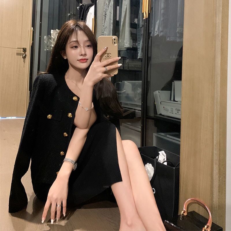 Korean style women's clothing Korean style sun protection plaid small fragrance versatile long-sleeved coat women's spring and autumn jacket top ins