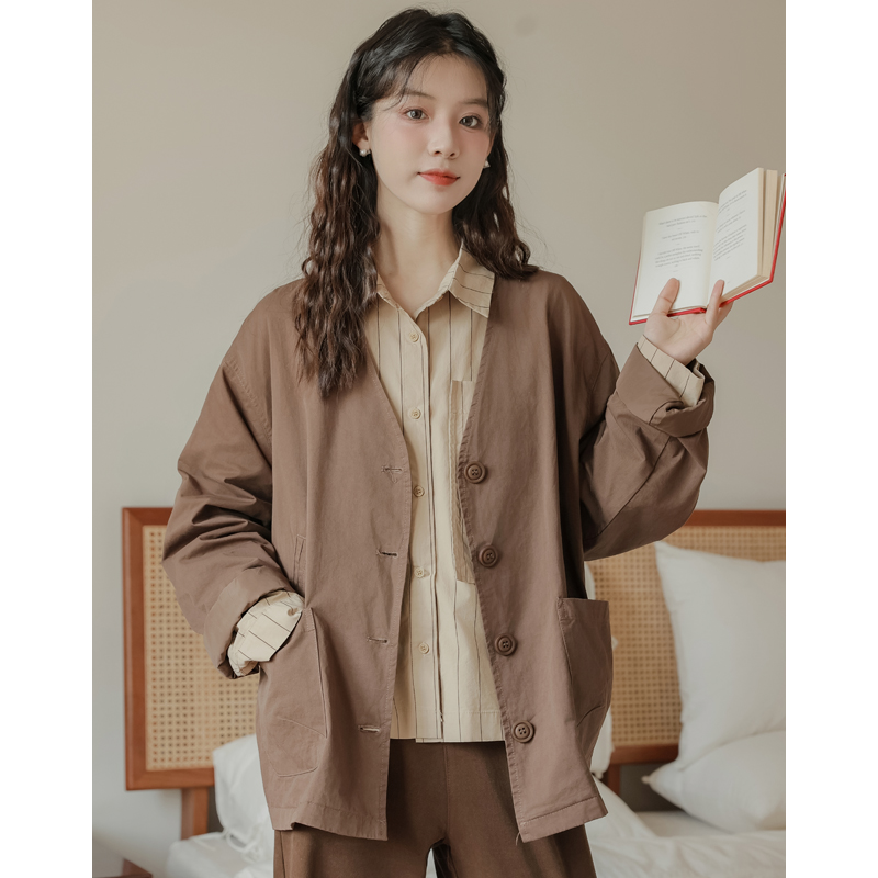 No less than 129 real-shot Japanese retro literary design loose jacket