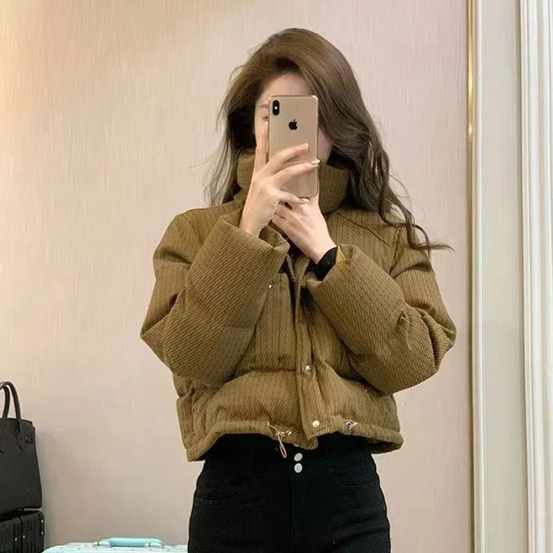 新款冬季時尚立領短款棉服女加厚復古港味洋氣小個子炸街麵包服