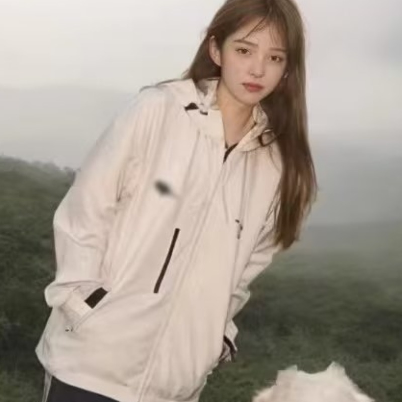 American Retro Sports Windproof Jacket Women's Design Loose Jacket Outdoor Long Sleeve Stand Collar Jacket Top