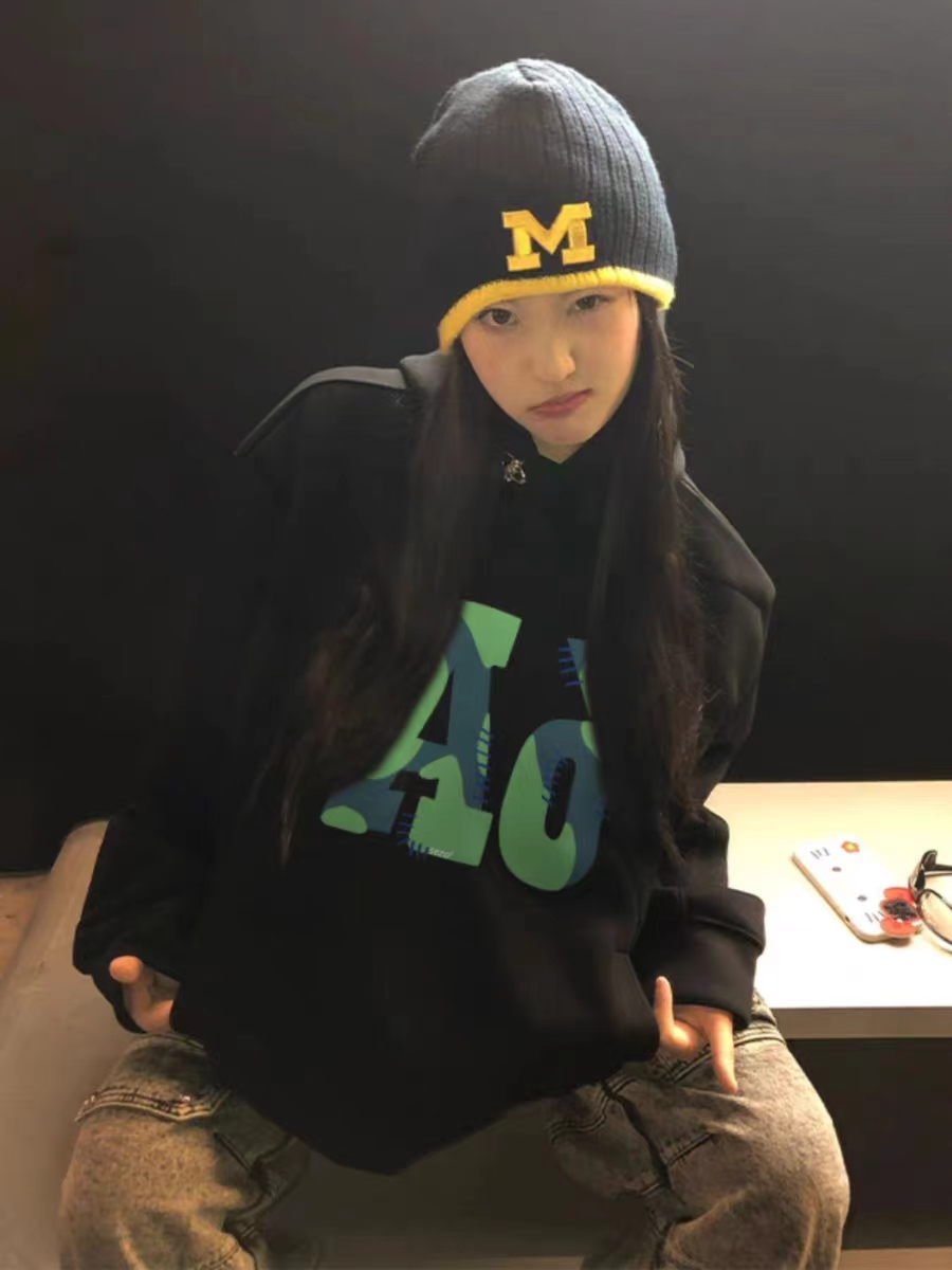 Thin Chinese cotton milk silk plus velvet Chinese cotton silver fox velvet round neck printed sweatshirt for women couple quality