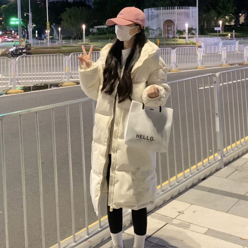 實拍2023新款加厚棉服女韓版寬鬆長款過膝羽絨服女網紅冬季外套
