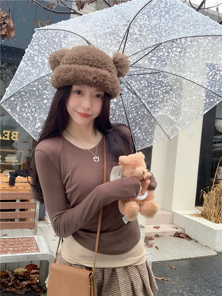 實拍~秋季新款長袖T恤女內搭打底衫兩件套女