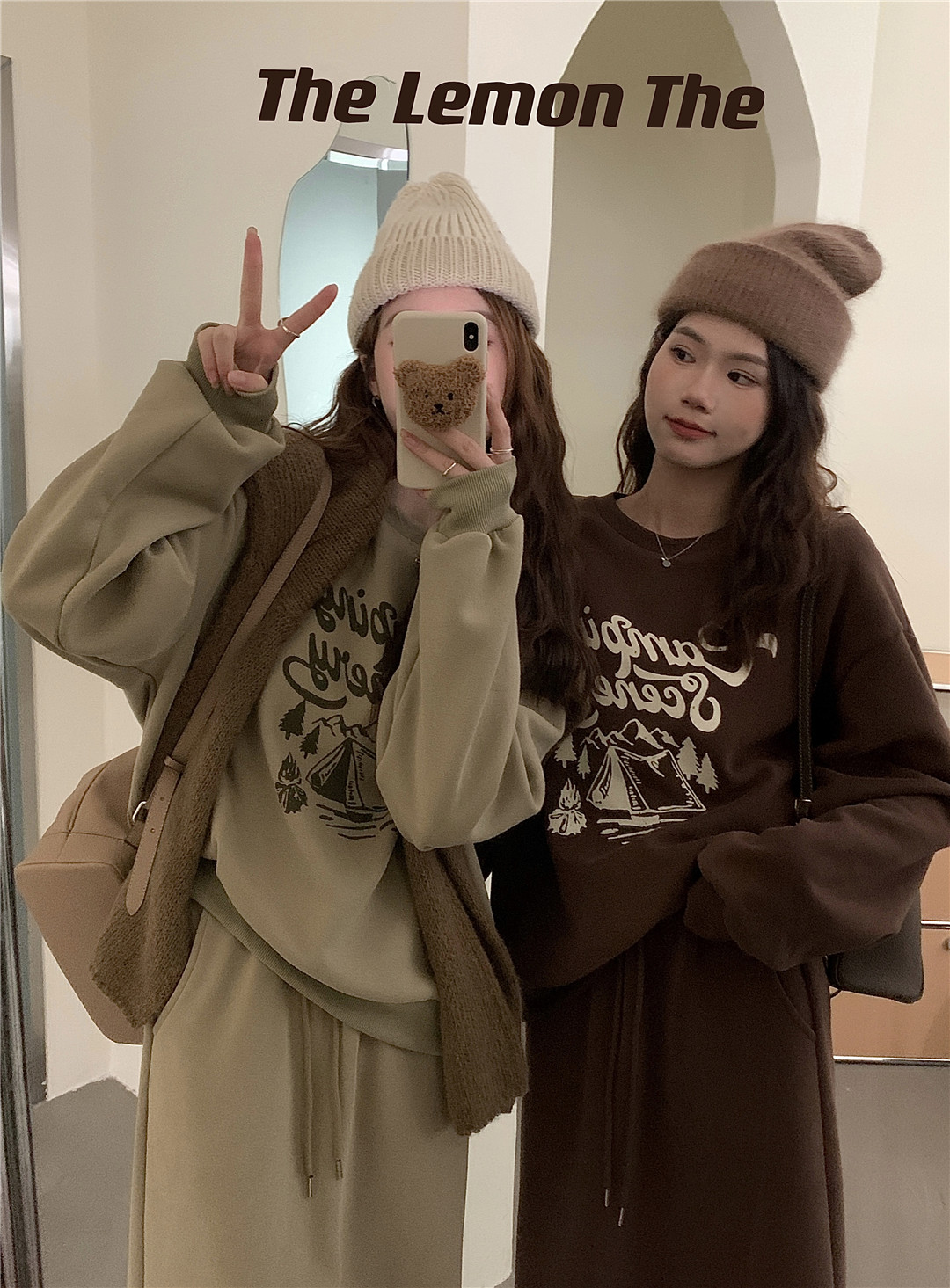 韓版休閒華棉複合薄款310克/加絨410克 秋冬裝衛衣女印花寬鬆大碼