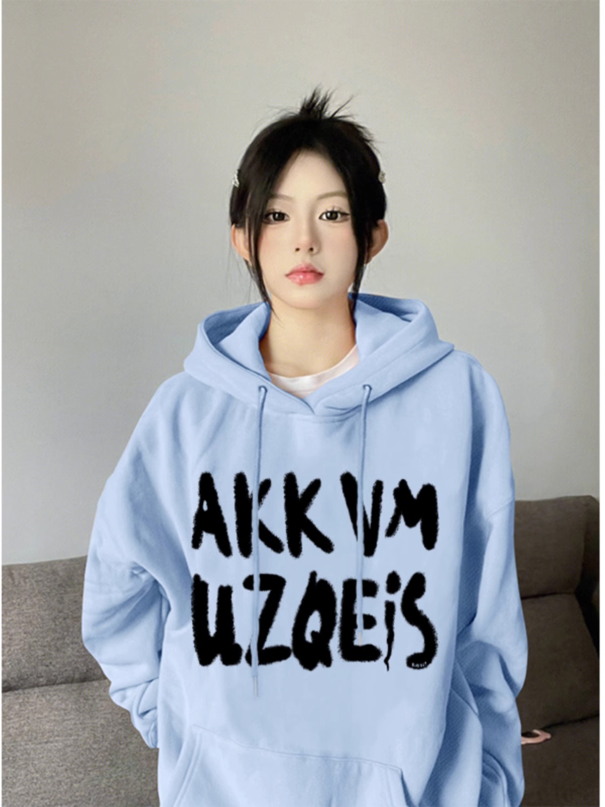 華棉複合牛奶絲310克銀狐絨400克連帽衛衣女