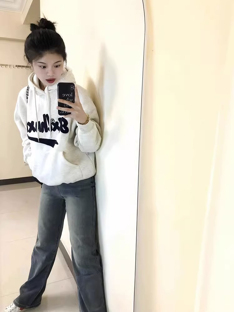 華棉複合牛奶絲310克銀狐絨400克連帽衛衣女