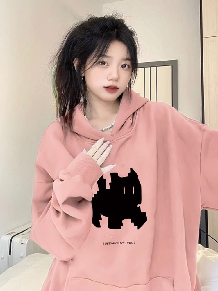 華棉複合牛奶絲310克銀狐絨400克連帽衛衣女