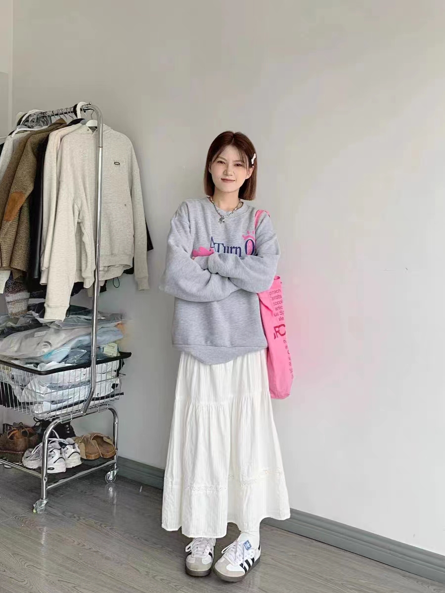 Thin Chinese cotton milk silk plus velvet Chinese cotton silver fox velvet round neck printed sweatshirt for women couple quality