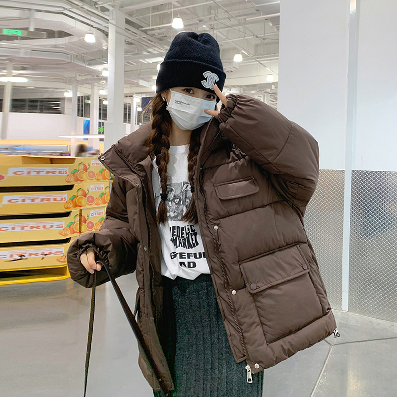 實拍棉服女外套韓版短款麵包服小個子大碼港風寬鬆羽絨服學生胖MM