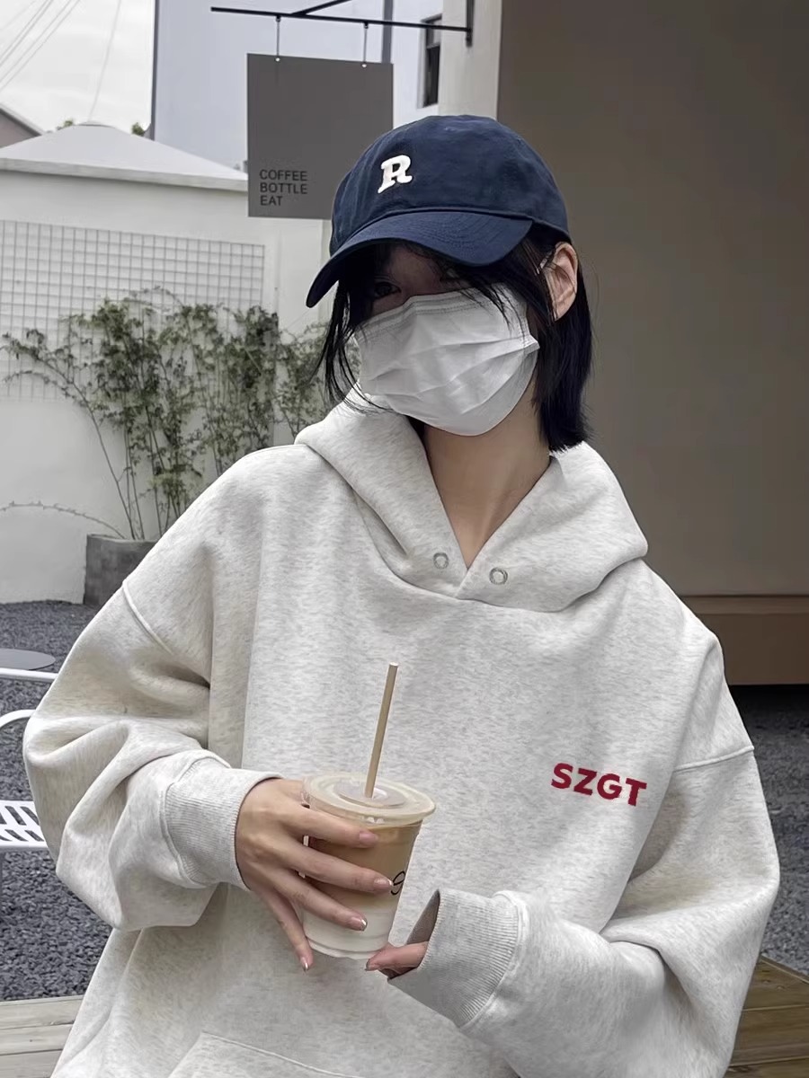 華棉複合牛奶絲310克銀狐絨400克連帽衛衣女