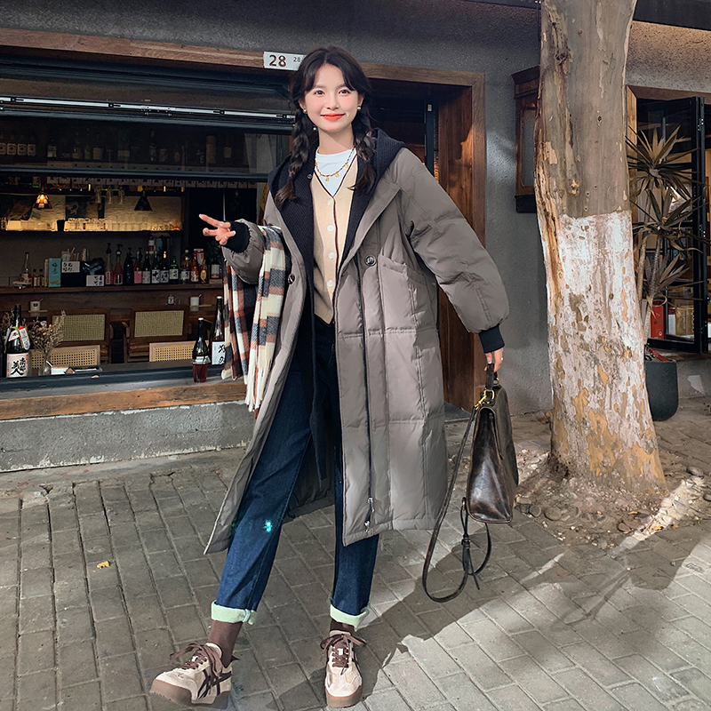 實拍2023冬季新款羽絨服韓版中長款女寬鬆棉服加厚時尚麵包服棉衣