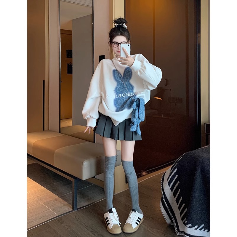 華棉複合牛奶絲310克銀狐絨400克圓領衛衣女