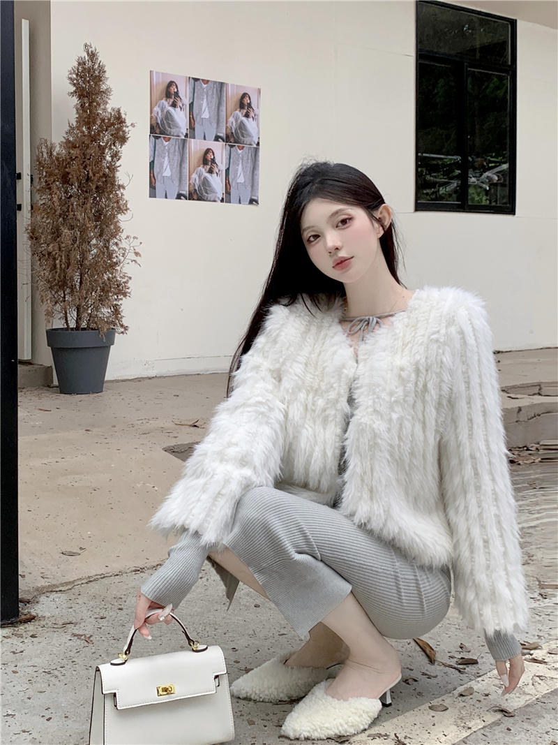 Real shot ~ 2023 new winter style French style socialite Maomao Xiaoxiang high-end fur style short jacket
