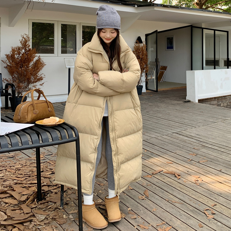 東大門2023新款韓版大被子羽絨棉服女超長款過膝加厚寬鬆炸街外套