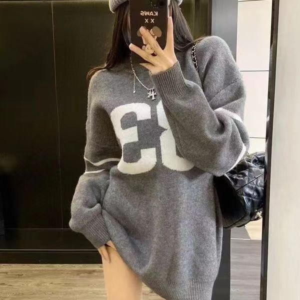 2023毛衣女寬鬆秋冬新款設計感小眾韓版慵懶風寬鬆百搭針織上衣潮