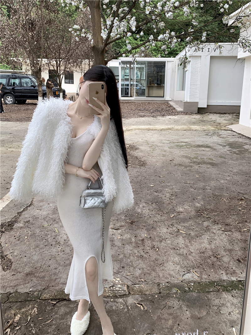 Actual shot ~ Winter new personality internet celebrity fur coat for women, imitation lamb wool short long wool cardigan for women