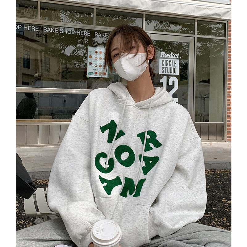 韓版新款時尚女裝 華棉複合薄款310克/加絨410克秋冬裝衛衣女印花