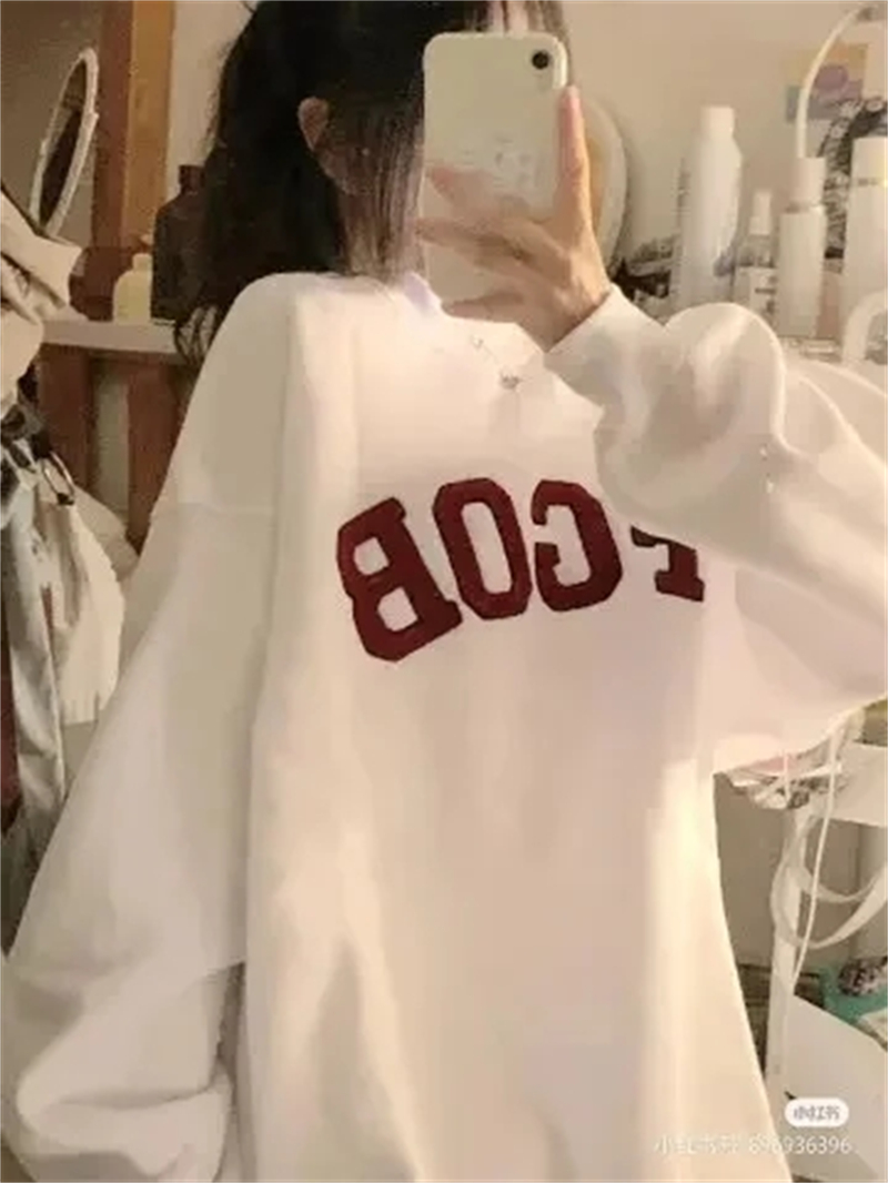港風chic超好看polo領衛衣女2023春秋薄款寬鬆休閒百搭長袖上衣潮
