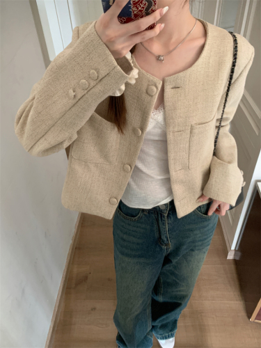 Real shot ~ Xiaoxiangfeng Korean style autumn and winter short tops and jackets are gentle and must-have for going out on the street