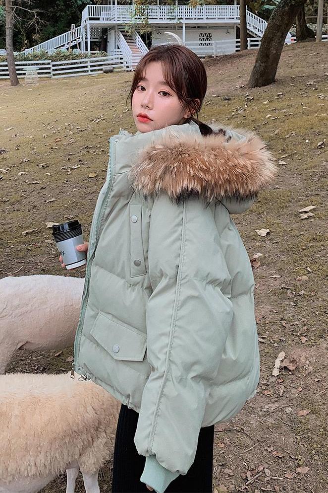 實拍2023新款羽絨服女短款韓版bf寬鬆網紅ins港風加厚棉衣外套女