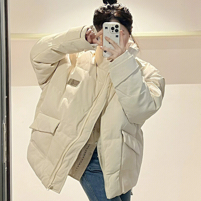 CODICE國潮牌棉衣冬季加厚寬鬆麵包服男女情侶棉襖PU皮棉服外套