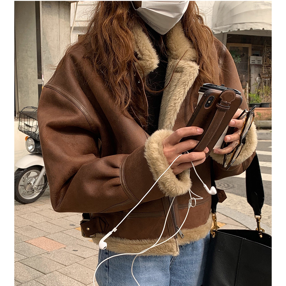#皮毛一體 加厚保暖 機車外套